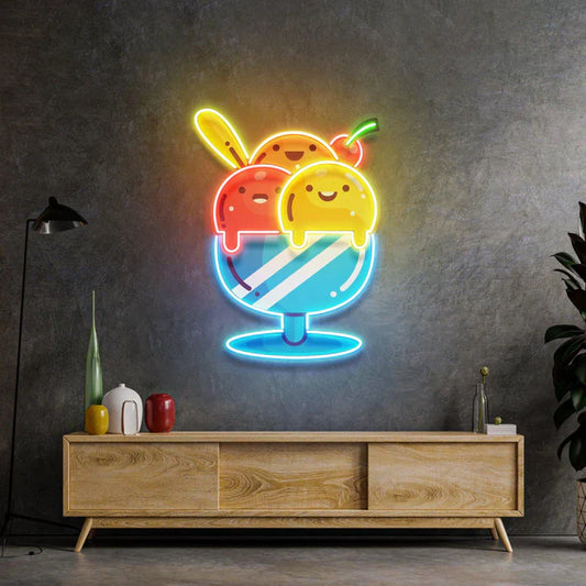 3 Ice Cream Bowl Neon Art LED Neon Sign Light Neon
