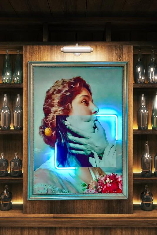 Lady Blue Neon Led Canvas