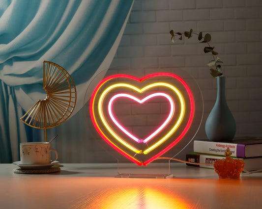 Hearts Desktop LED Neon Sign Light Neon