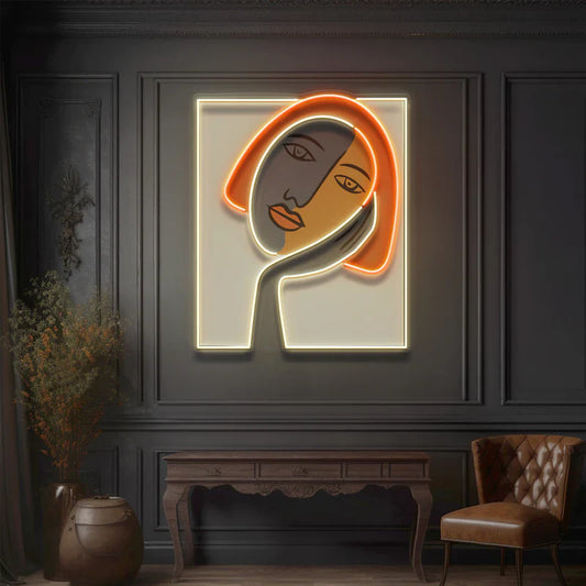 Abstract Thinking Girl Neon Art LED Neon Sign Light Neon