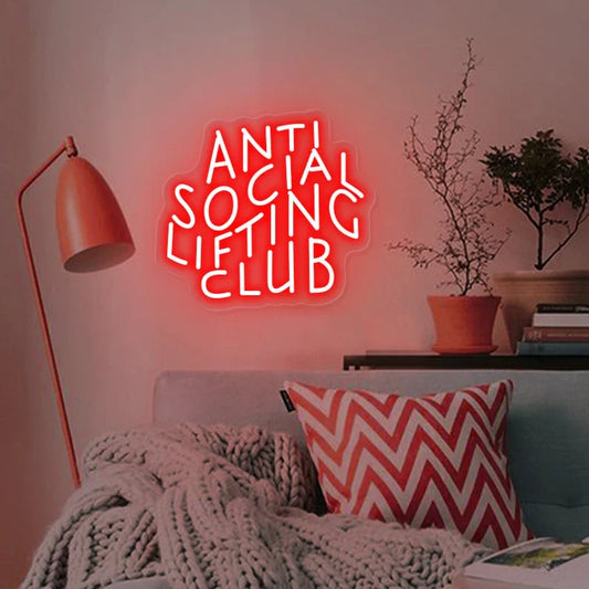 Anti Social Lifting Club LED Neon Sign Light Neon