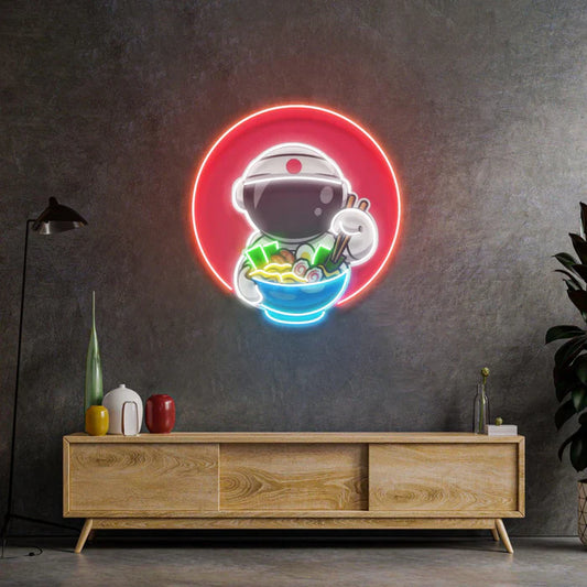 Astronaut Eating Ramen Neon Art LED Neon Sign Light Neon