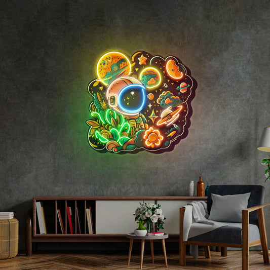 Astronaut Planet Universe Neon Art LED Neon Sign Light Neon