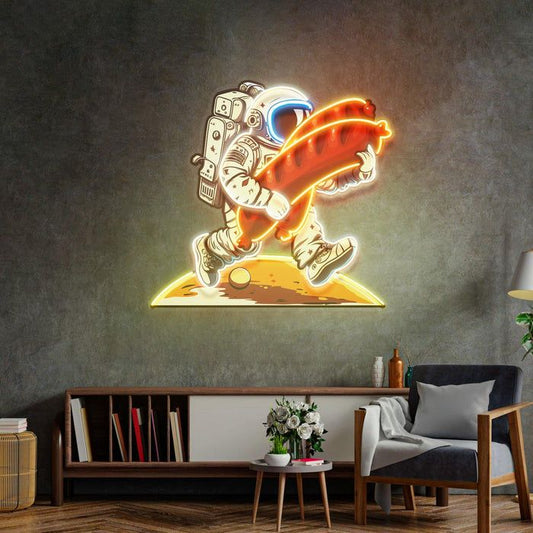 Barbecued Sausage Astronaut LED Neon Sign Light Neon