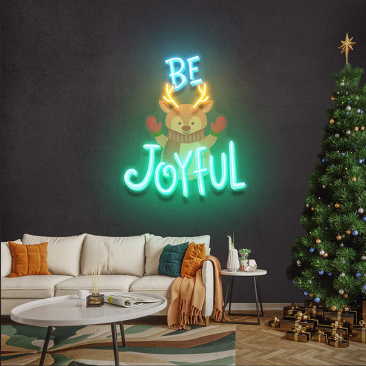 Be Joyful Deer Christmas LED Neon Sign Light Neon