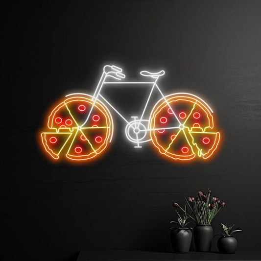 Bicycle Pizza LED Neon Sign Light Neon