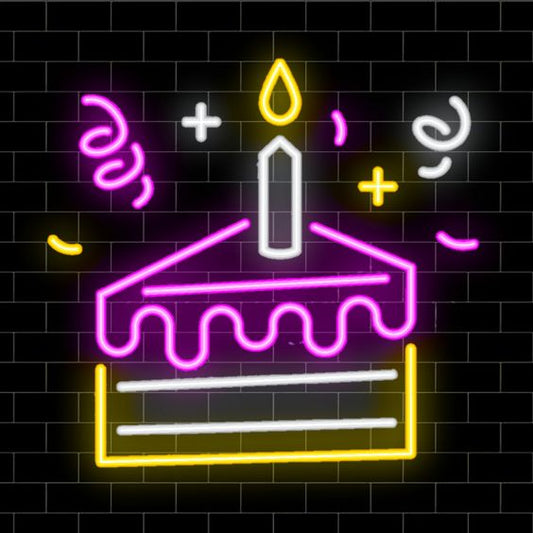 Birthday Cake Slice LED Neon Sign Light Neon