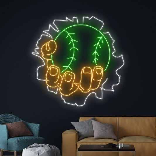 Broken Wall and Baseball LED Neon Sign Light Neon