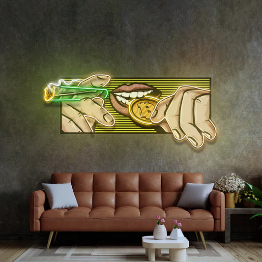 Burning Money and Bitcoin Neon Art LED Neon Sign Light Neon