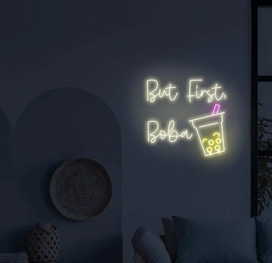 But First Boba Bubble Tea LED Neon Sign Light Neon