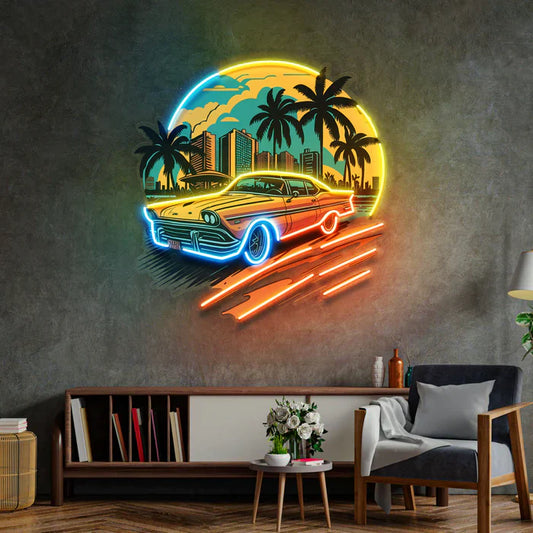 Car Sunset Neon Art LED Neon Sign Light Neon