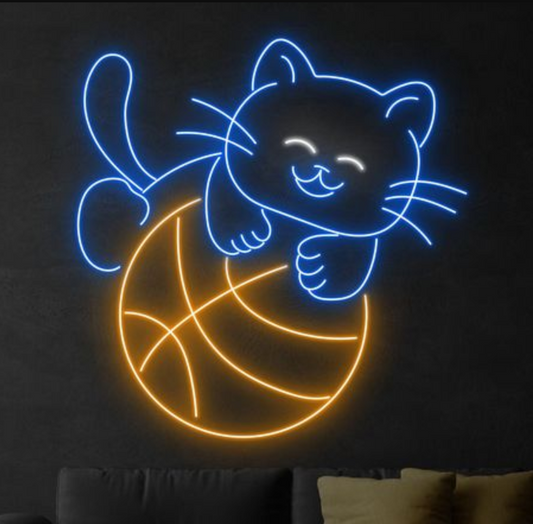 Cat and Basketball LED Neon Sign Light Neon