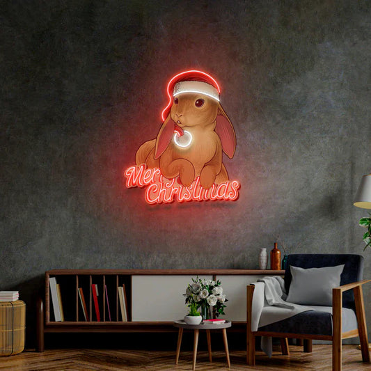 Christmas Bunny Neon Art LED Neon Sign Light Neon