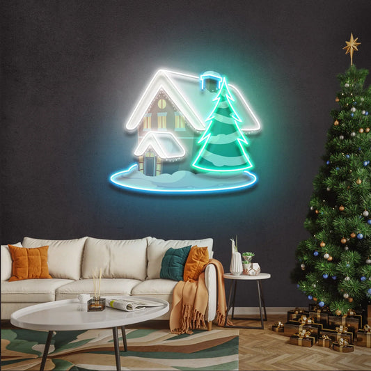 Christmas House and Christmas Tree LED Neon Sign Light Neon