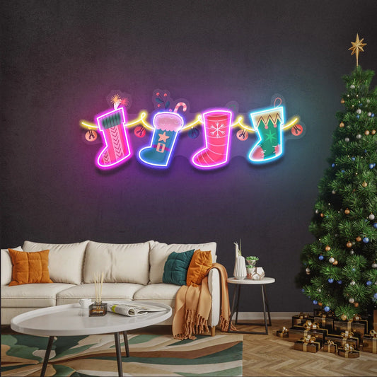 Christmas socks New Year's Eve LED Neon Sign Light Neon