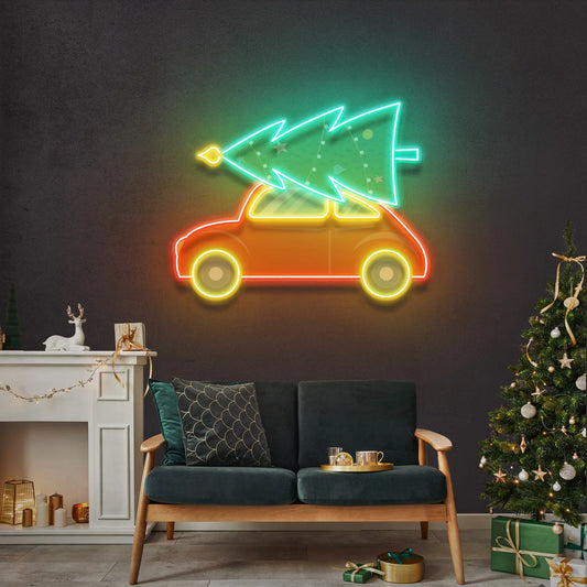Christmas tree on the car LED Neon Sign Light Neon