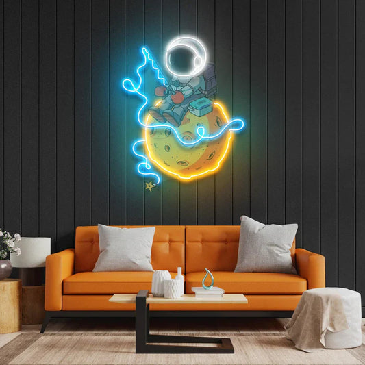 Fishing Astronaut Neon Art LED Neon Sign Light Neon