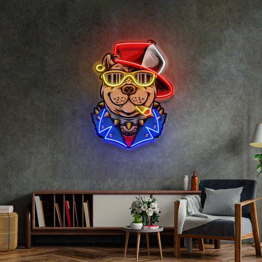 Gangster Dog Neon Art LED Neon Sign Light Neon