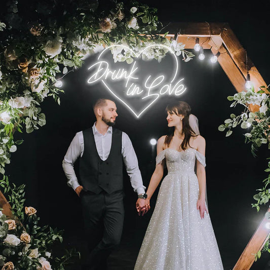 Heart Drunk in Love Wedding Decoration LED Neon Sign Light Neon