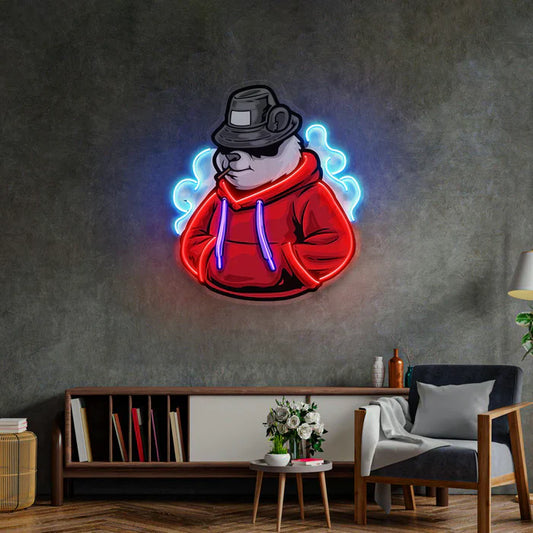 Hooded Panda Neon Art LED Neon Sign Light Neon