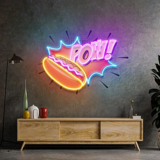 Hot Dog POW! Neon Art LED Neon Sign Light Neon