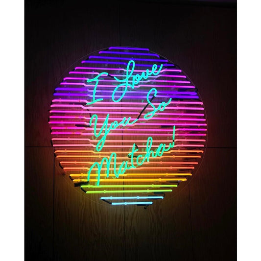 I love you so matcha! Renkli Pleksi LED Neon Sign Light Neon
