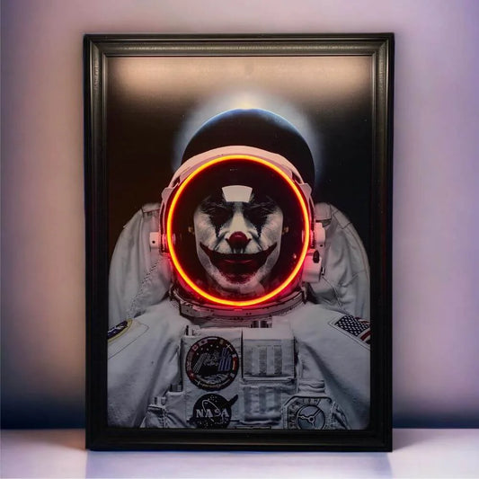 Astronaut Joker Neon Led Canvas