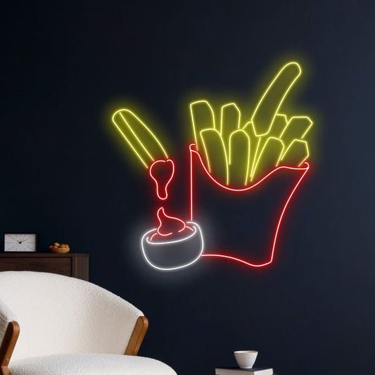 Ketchup and Potato Chips LED Neon Sign Light Neon