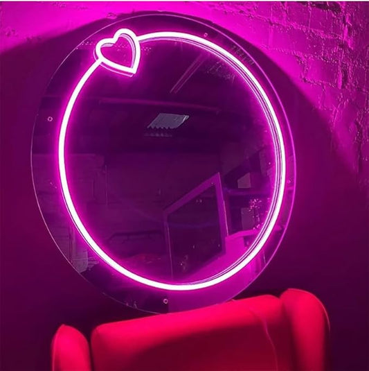 Mini Heart Plexi Mirror LED Neon Sign Light Neon
