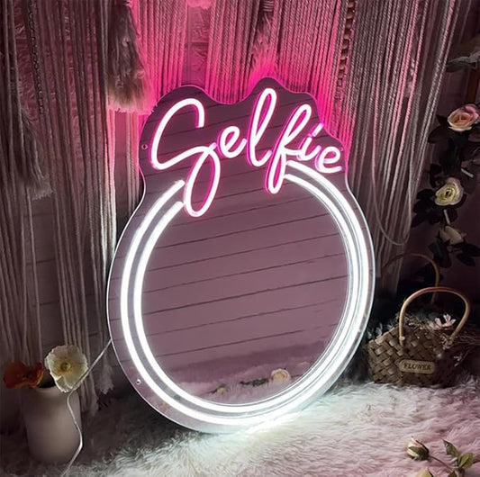 Selfie Plexi Mirror LED Neon Sign Light Neon