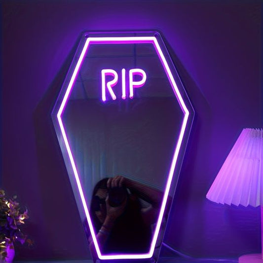 R.I.P. Plexi Mirror LED Neon Sign Light Neon