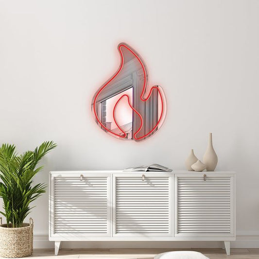Fire Plexi Mirror LED Neon Sign Light Neon