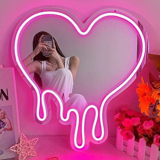 Liquid Heart Plexi Mirror LED Neon Sign Light Neon