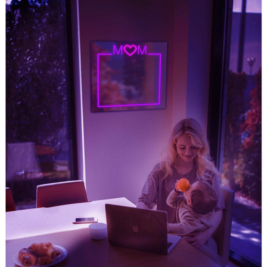 Mom Plexi Mirror LED Neon Sign Light Neon