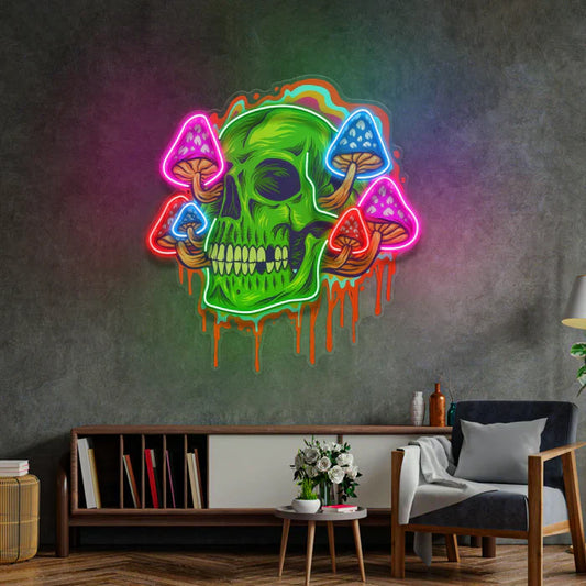 Mushroom and Skull Neon Art LED Neon Sign Light Neon