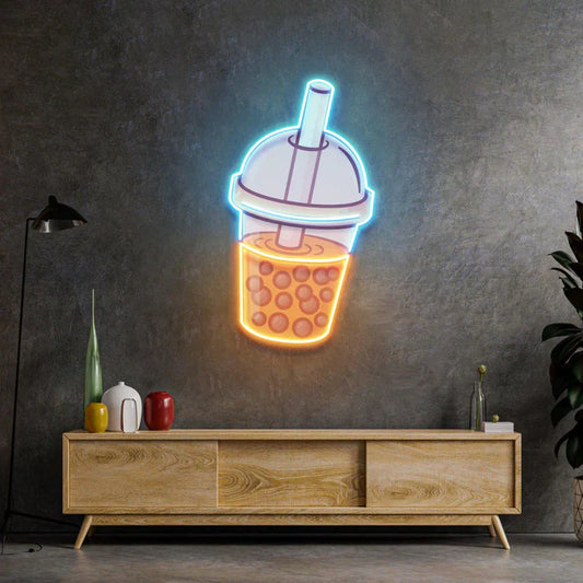 Orange Bubble Tea Neon Art LED Neon Sign Light Neon