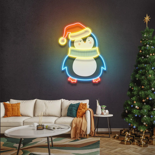 Penguin New Year's hat LED Neon Sign Light Neon