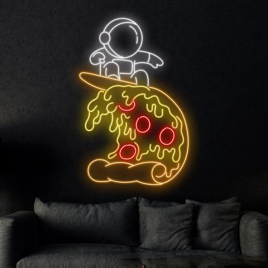 Pizza Surfing Astronaut LED Neon Sign Light Neon