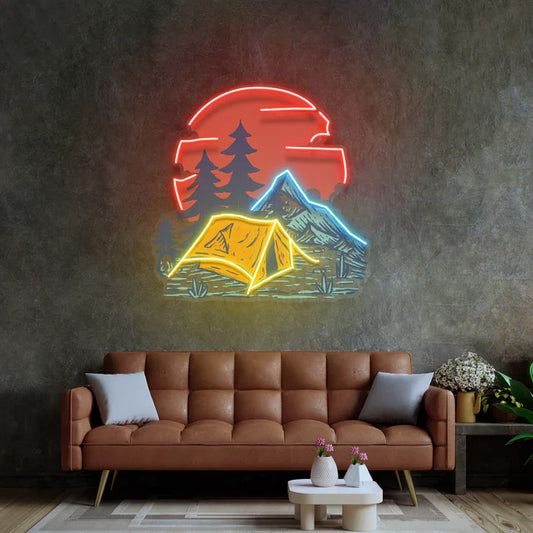 Red Moon Camping Neon Art hunt LED Neon Sign Light Neon