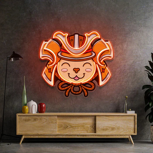 Samurai Cat Neon Art LED Neon Sign Light Neon