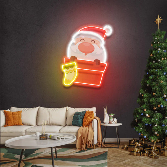 Santa Claus And Socks New Year LED Neon Sign Light Neon