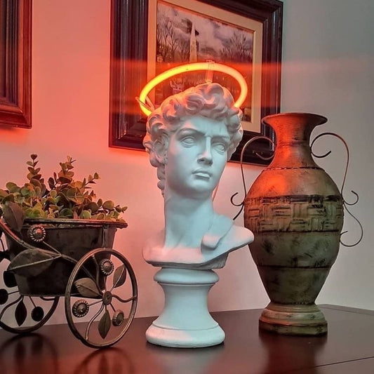 David with Halo Neon Sculpture