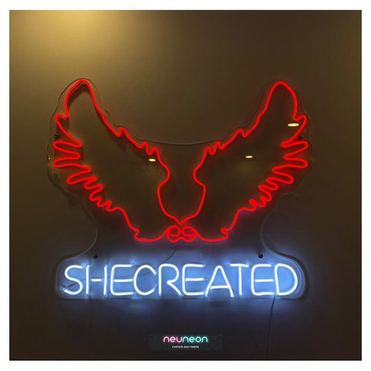 She Created Transparent Plexi LED Neon Sign Light Neon