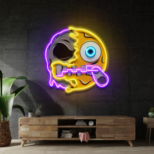 Silence Emoji Skull Neon Art LED Neon Sign Light Neon