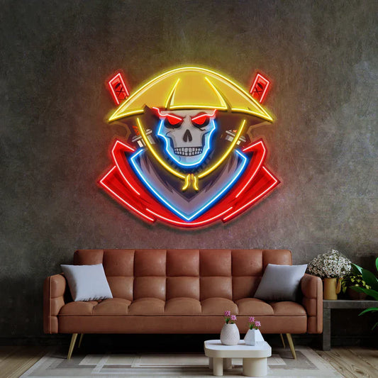 Skeleton Samurai Neon Art LED Neon Sign Light Neon