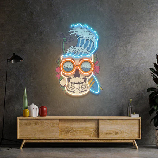 Skull Beach Neon Art LED Neon Sign Light Neon