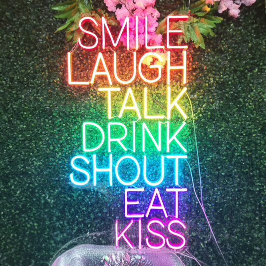 Smile Laugh Talk Drink Shout Eat Kiss Led LED Neon Sign Light Neon