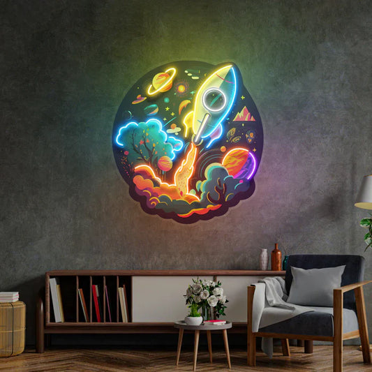 Spaceship Planet Universe Neon Art LED Neon Sign Light Neon