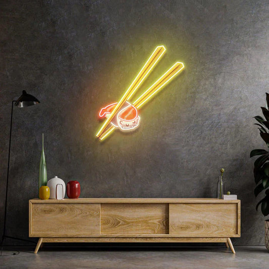 Sushi Neon Art with Chopsticks LED Neon Sign Light Neon