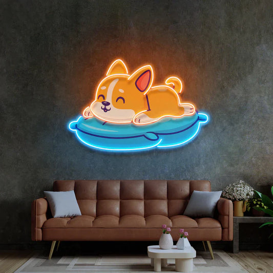 Sweet Sleeping Dog Neon Art LED Neon Sign Light Neon